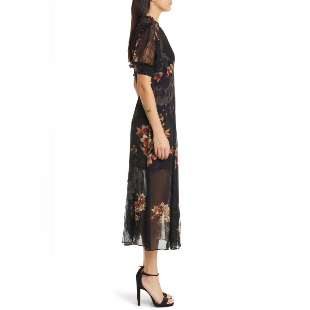 NWT AllSaints Laverna Stargazer Floral Print Dress - Picture 3 of 9